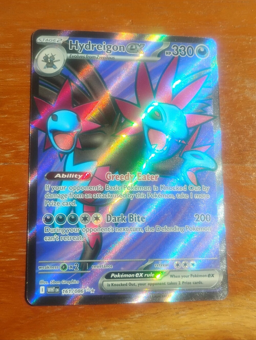 Mint 2025 Holo Ultra Rare Full Art Hydreigon EX 161/086 White Flare Pokemon Card